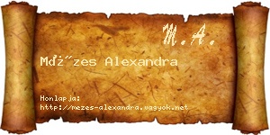 Mézes Alexandra névjegykártya
